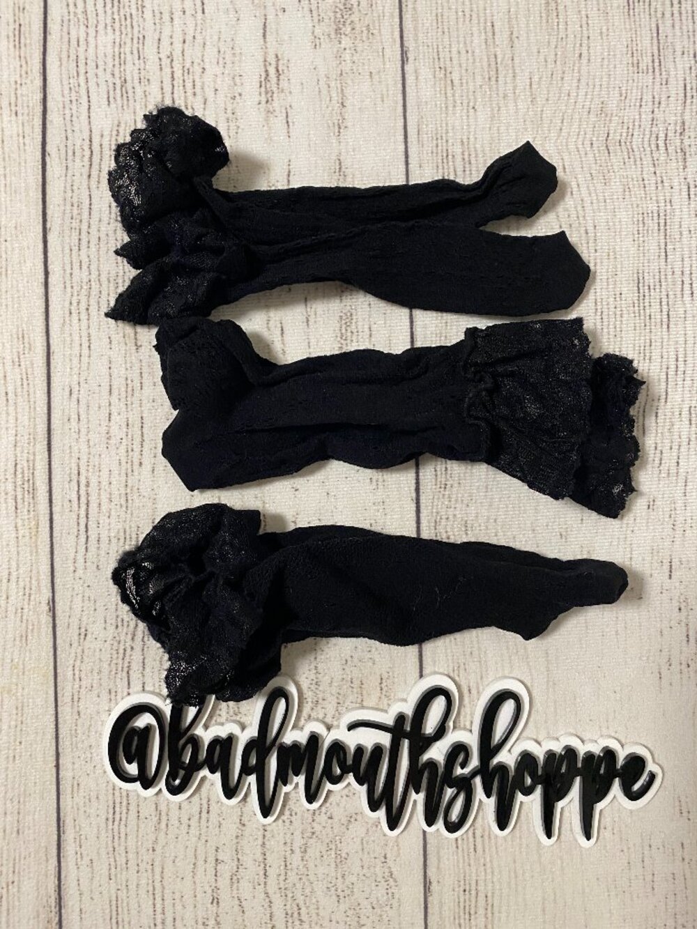 3 Pack Black Fishnet Lace Ruffle Ankle Socks